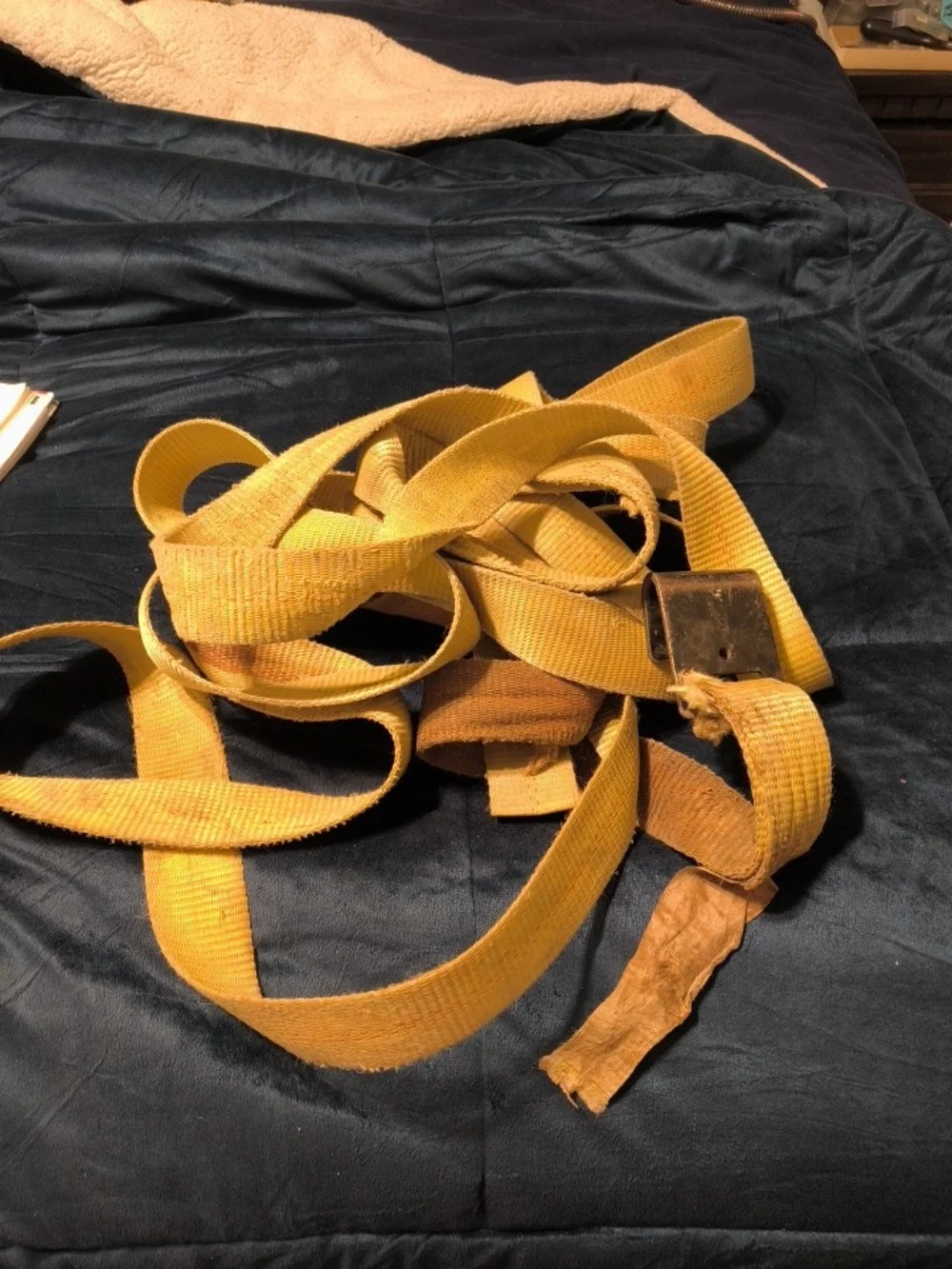 Men's Yellow Webbing Belt with Metal Buckle — Casual Utility Style